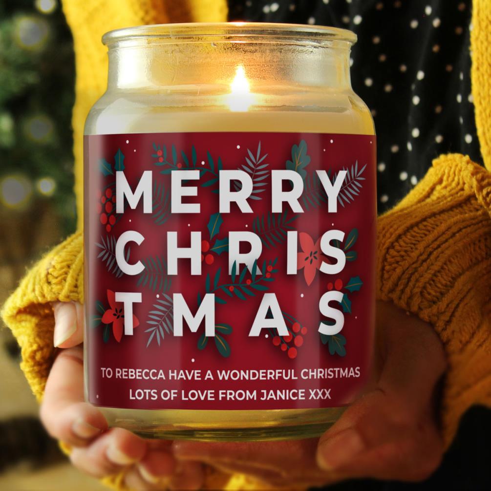 Personalised Christmas Large Scented Jar Candle Extra Image 3